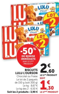 BISCUITS LULU L'OURSON