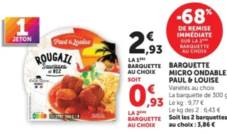 Barquette Micro Ondable Rougail Saucisses et Riz Paul & Louise