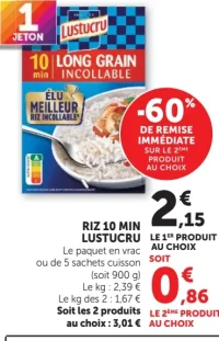 Riz 10 Min Lustucru Long Grain Incollable