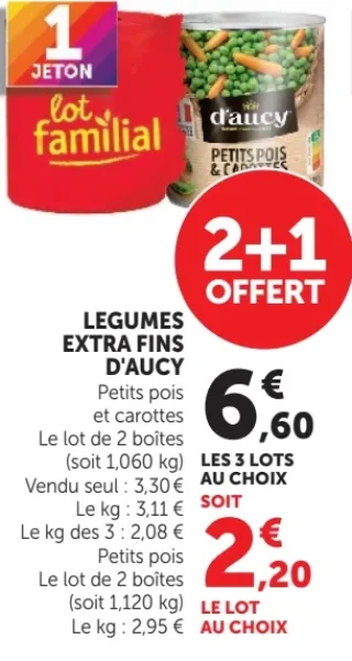 Legumes extra fins d'aucy Petits pois et carottes
