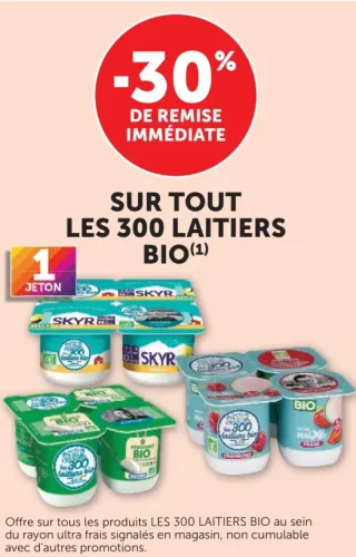 Sur tous les produits Les 300 Laitiers Bio