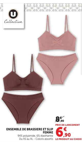 Ensemble de brassière et slip femme U Collection