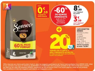 Cafe dosettes Senseo Classique ou doux ou corsé
