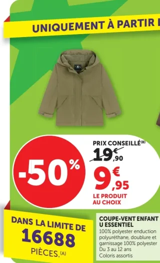 Coupe-vent enfant U Essentiel