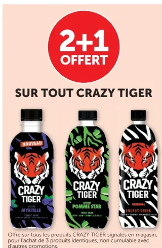 Crazy Tiger. Offert 2+1.