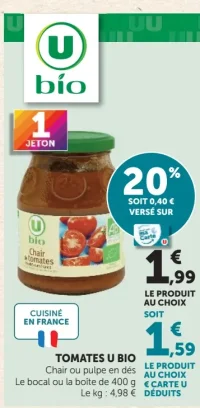 Tomates Chair ou pulpe en dés U Bio