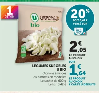 Oignons émincés ou carottes en rondelles U Bio