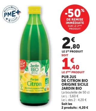 Pur Jus de Citron Bio Origine Sicile Jardin BiO