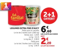 Légumes Extra Fins d'Aucey Petits pois et carottes
