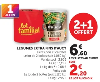 Légumes Extra Fins d'Aucey Petits pois et carottes