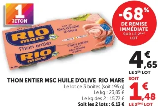 Thon entier MSC huile d'olive Rio Mare