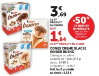Cône crème glacée Kinder Bueno