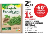 Haricots verts extra-fins surgelés Bonduelle