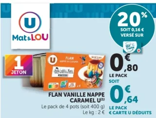Flan vanille nappé caramel U Mat & Lou