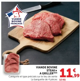 Steak de viande bovine à griller