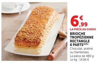 BRIOCHE TROPÉZIENNE RECTANGLE 6 PARTS