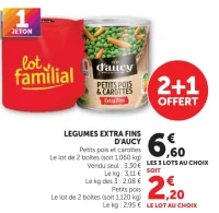 Légumes extra fins d'aucy Petits pois & carottes