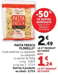 PASTA FRESCA FLORELLI Fusilli avellinesi ou tagliatelle ou spaghetti