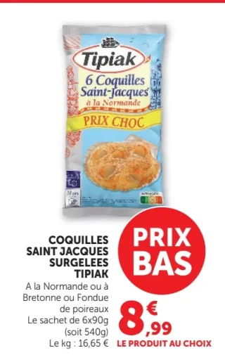 Coquilles Saint-Jacques Surgelées Tipiak