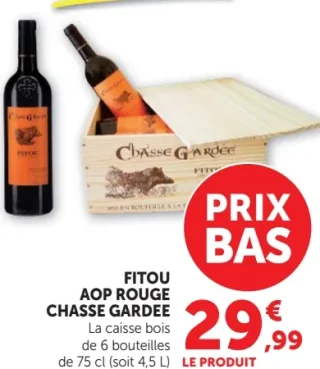 Fitou AOP Rouge Chasse Gardee la caisse bois de 6 bouteilles