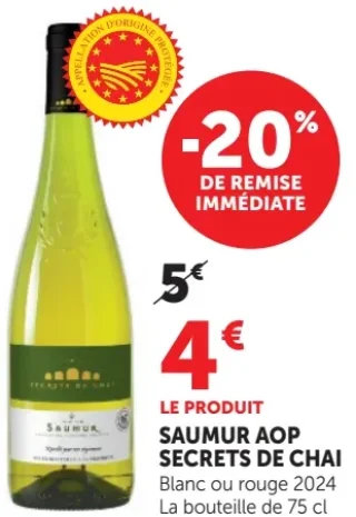 Saumur AOP Secrets de Chai Blanc ou rouge 2024
