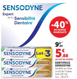 Dentifrice Sensodyne Lot de 3