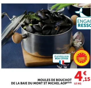 Moules de bouchon de la baie du Mont St Michel AOP