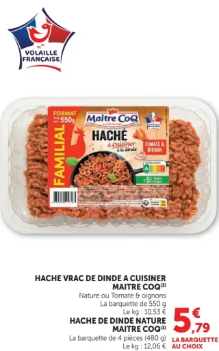 Haché vrac de dinde à cuisiner Maître CoQ