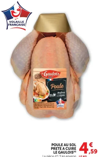 Poule au sol prête à cuire Le Gaulois