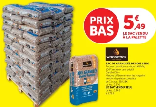 Sac de granulés de bois Woodstock 15kg