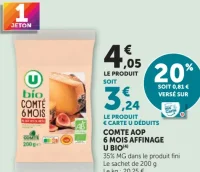Comte AOP 6 mois d'affinage U Bio