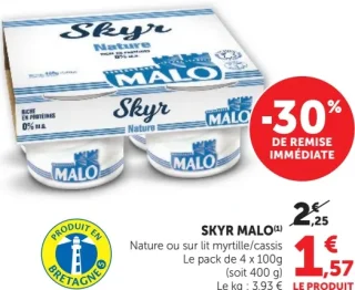 SKYR MALO Nature ou sur lit myrtille/cassis
