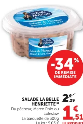 Salade La Belle Henriette (Du pêcheur, Marco Polo ou coleslaw)