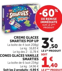 Crème Glacée Smarties Pop Up / Cones Glaces Vanille