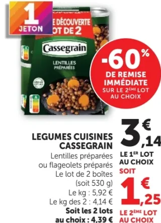 Légumes cuisinés Cassegrain