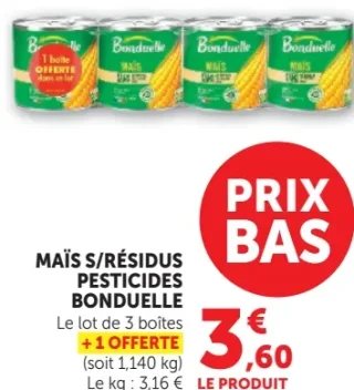 Maïs sans résidus de pesticides Bonduelle
