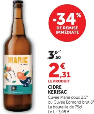 Cidre Kerisac Cuvée Marie doux, Cuvée Edmond brut