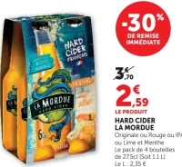 Hard Cider La Mordue Originale, Rouge, IPA, Lime et Menthe