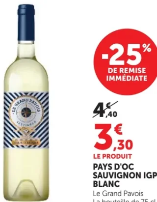 Pays d'Oc Sauvignon IGP Blanc Le Grand Pavois