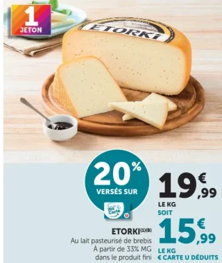 Fromage de brebis au lait pasteurisé Etorki