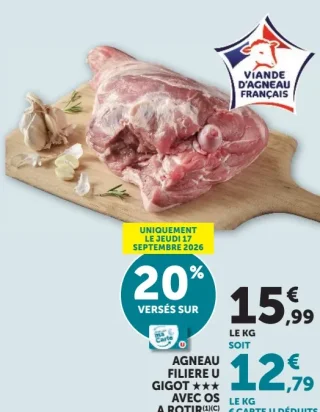 Agneau Filière U Gigot avec os à rôtir