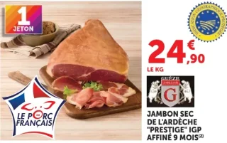 Guèze Jambon Sec de l'Ardèche "Prestige" IGP Affiné 9 Mois