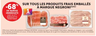 Sur tous les produits frais emballés à marque Negroni