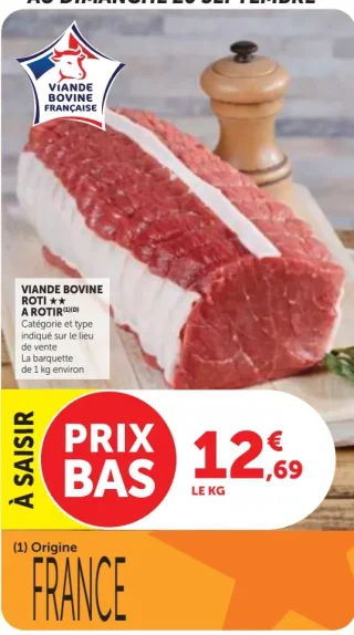 Viande bovine rôti à rôtir