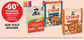 Gamme de produits Quaker (Oats, Cruesli)