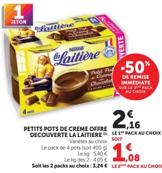 Petits pots de crème chocolat La Laitière
