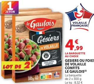 Le Gaulois Gésiers ou foies de volaille confits