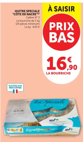 Huitre spéciale "Côte de Nacre" Calibre N° 3