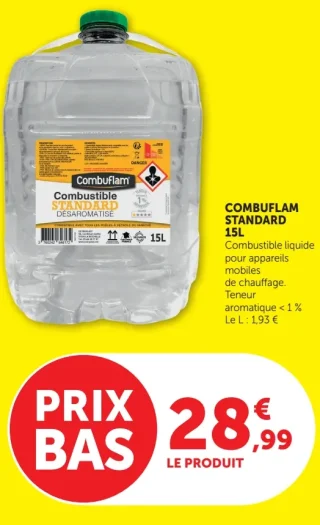 Combuflam Standard Combustible liquide pour appareils mobiles de chauffage 15L