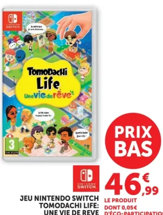 JEU NINTENDO SWITCH TOMODACHI LIFE: UNE VIE DE RÊVE